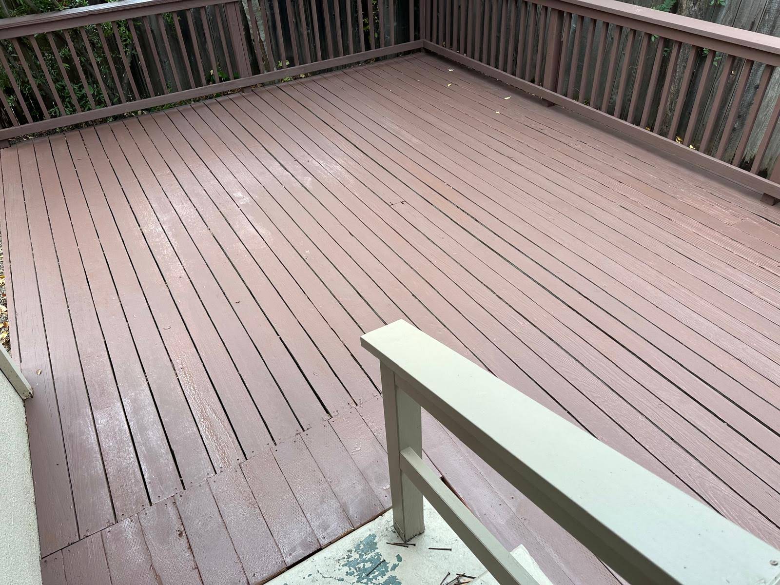 Refinished residential deck and railings