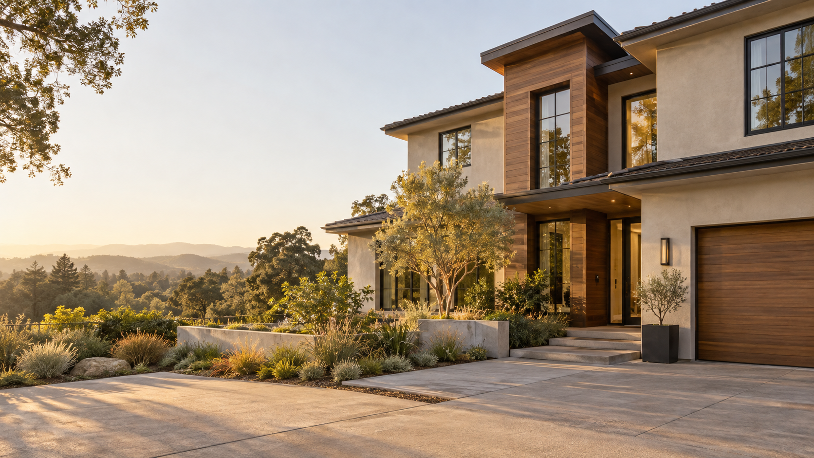 Completed warm-modern residential renovation in Northern California